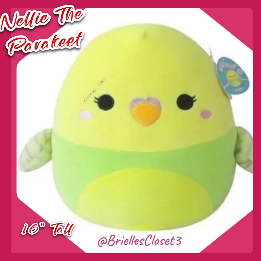 🌸 New Nellie The Parakeet Official Kellytoy 16” Soft Plush Squishy Toy Animals